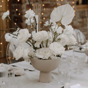 Blumenschale beige – Höhe 16 cm, ⌀ 21 cm