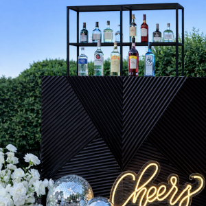 Bartheke schwarz inkl. Rückbuffet