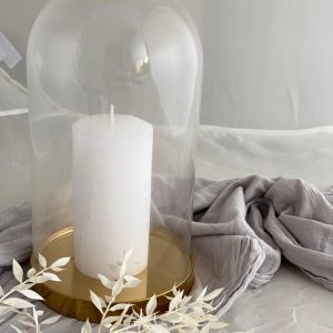 Glasglocke mit Goldboden und Tischnummer – 2 Stück