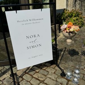 Gestell zur Schilderpräsentation mittel in schwarz – 110 x 100 cm