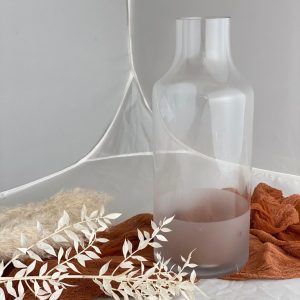 Glasvase mit Milchglas groß – Höhe 32 cm, Öffnung 5,5 cm