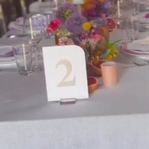 Tischnummern Acryl weiß/beige 1 bis 3