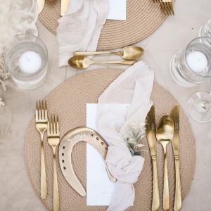 Besteck gold matt Set – 4 teilig