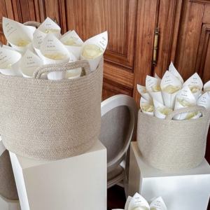 Korb hellbeige groß