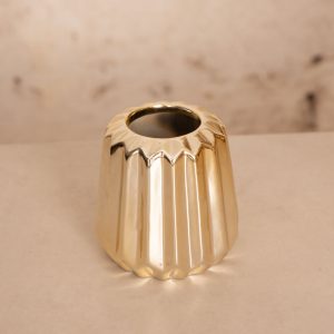 Blumenvase gold gehämmert