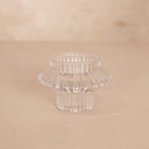 Stabkerzen/Teelichthalter Glas „Stripes“