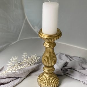 Blockkerzenhalter gold – H: 30 cm