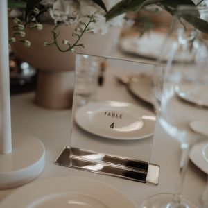 Tischnummern Spiegel Acryl 1 bis 7 mit Fuß