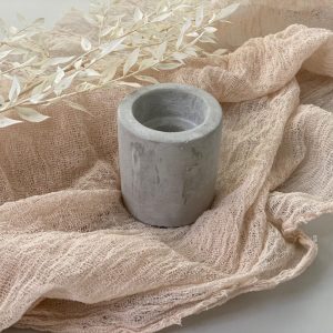 Stabkerzenhalter Beton hellgrau – 5 x 5 x 6,5cm
